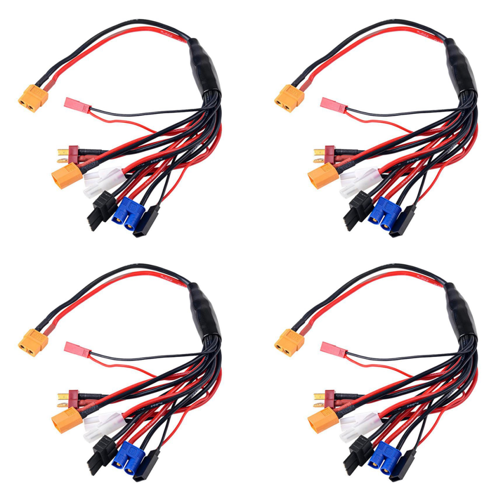 4X Eight In One Rc Lipo Battery Charger Splitter Cable Adapter Connector Xt60 Plug To Jst T Ec3 Futabas 4851689861910