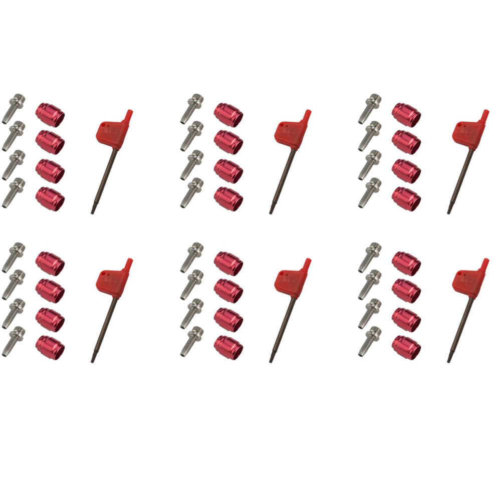 24X Bicycle Olive Connecting Insert Oil Fitting Kit For Avid Bike Hydraulic Disc Stealthama Brake Hose Silver/Red 4851689862689