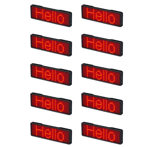 20X Bluetooth LED Name Badge Rechargeable Light Sign DIY Programmable Scrolling Message Board Display LED,Type 2 1