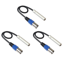 3pcs 1/4 to XLR Cable,Balanced 1/4inch Female Male Stereo Audio Adapter,Quarter Inch /TRS Connector