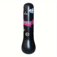 (black) Inflatable Bopper Kids Punching Bag with Bounce-Back Action Inflatable Punching Bag
