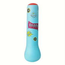 (Blue) Inflatable Bopper Kids Punching Bag with Bounce-Back Action Inflatable Punching Bag
