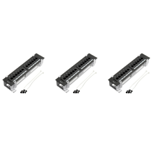 3X Network Tool Kit 12 Port CAT6 Patch Panel RJ45 Networking Wall Mount Rack with Bracket