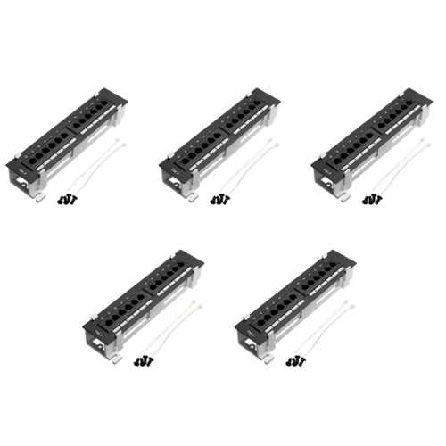 5X Network Tool Kit 12 Port CAT6 Patch Panel RJ45 Networking Wall Mount Rack with Bracket 1