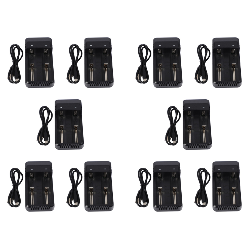 10X Dual Solts Smart Charger For 32650 26650 18650 17670 16340(Cr123a) Lithium Battery 4851689870219