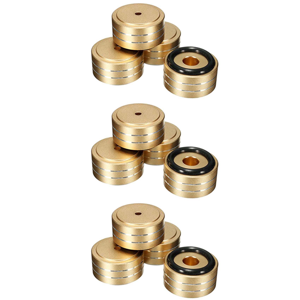 12Pcs 40X20mm Aluminum Hifi Amp Speaker Isolation Stand Turntable Feet Pad (Gold) Gold 4851689869770