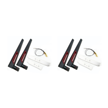 2X 2X8Dbi Dual Band M.2 IPEX MHF4 U.Fl Cable to RP-SMA Pigtail WiFi Antenna Set for AX210 AX200 9260 NGFF Card