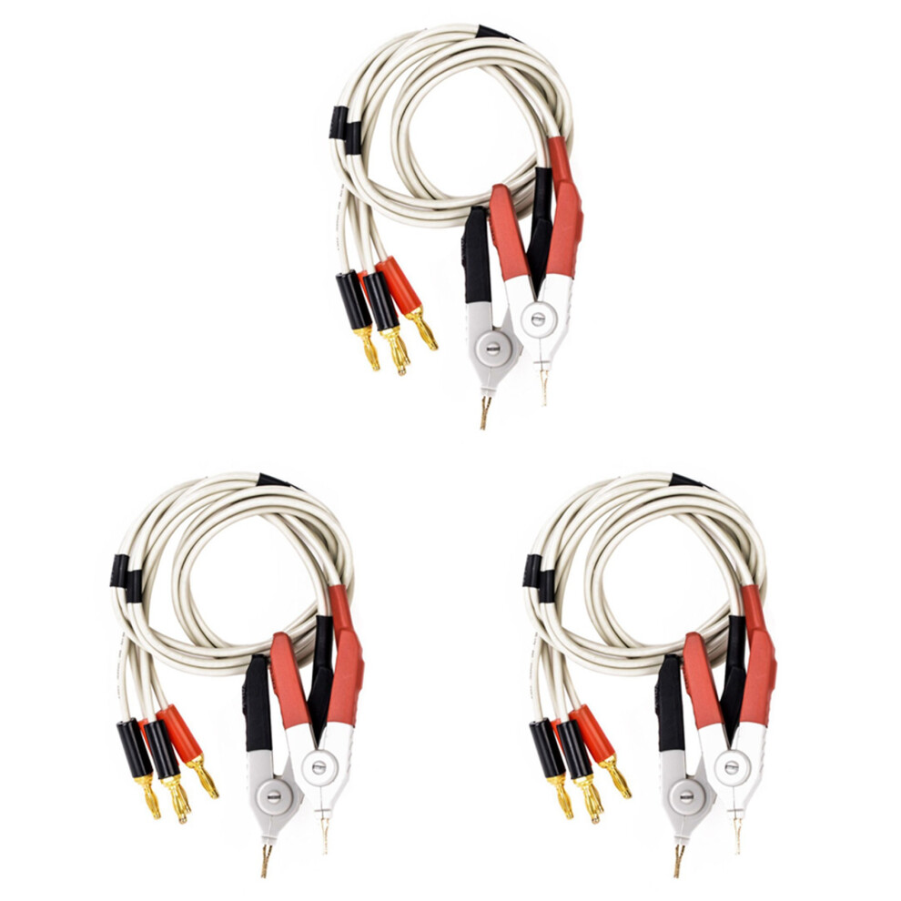 3 Pair Insulated Banana Plug Clips Cable Low Resistance Lcr Clip Probe Leads Test Meter Terminal Kelvin New 4852495064694