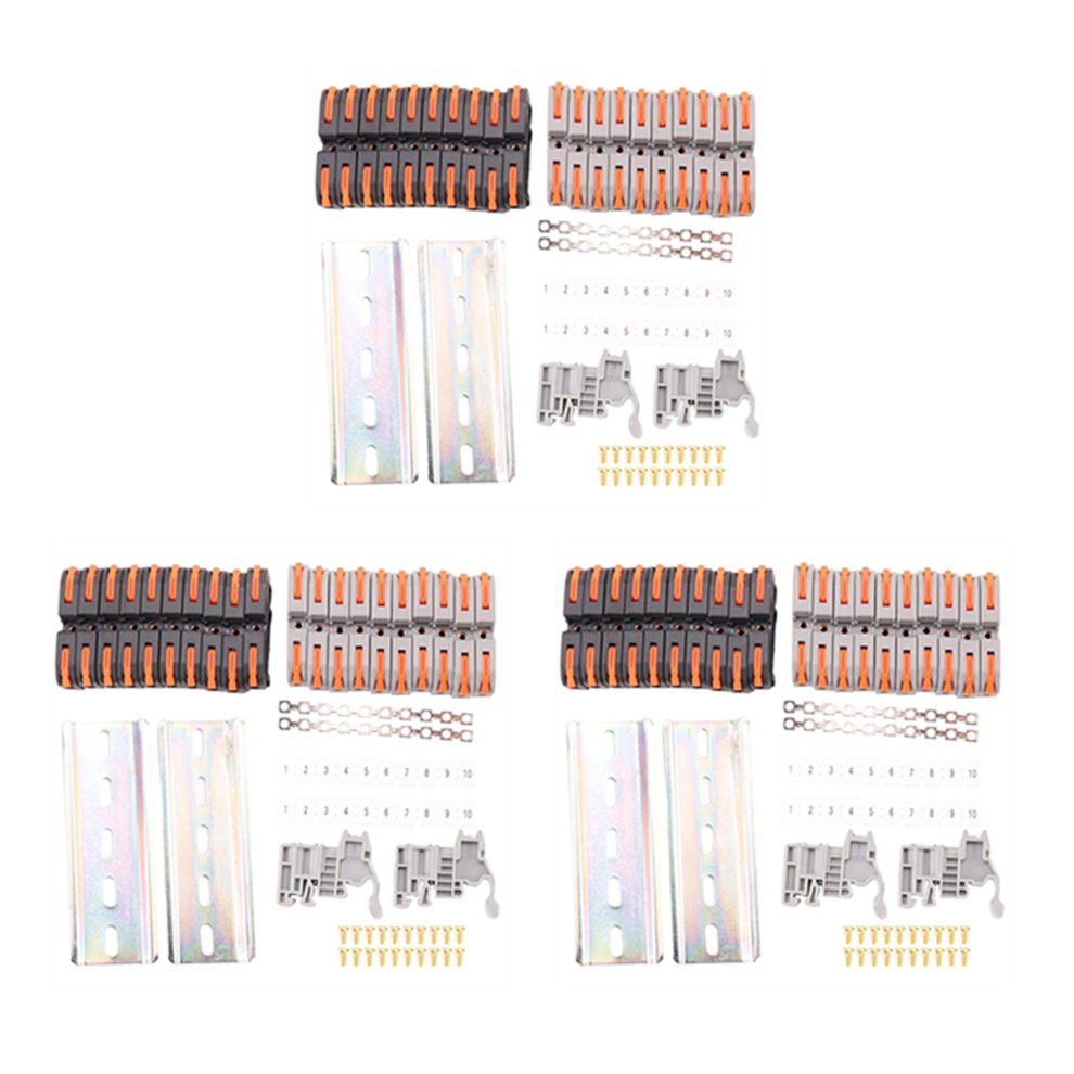 Photos - Other Electrical Equipment Jojomino 60X DIN Rail Terminal Blocks Kit, with Universal Compact Connectors, Connection Bar, Marker Strip, Screws, 28-12 AWG 