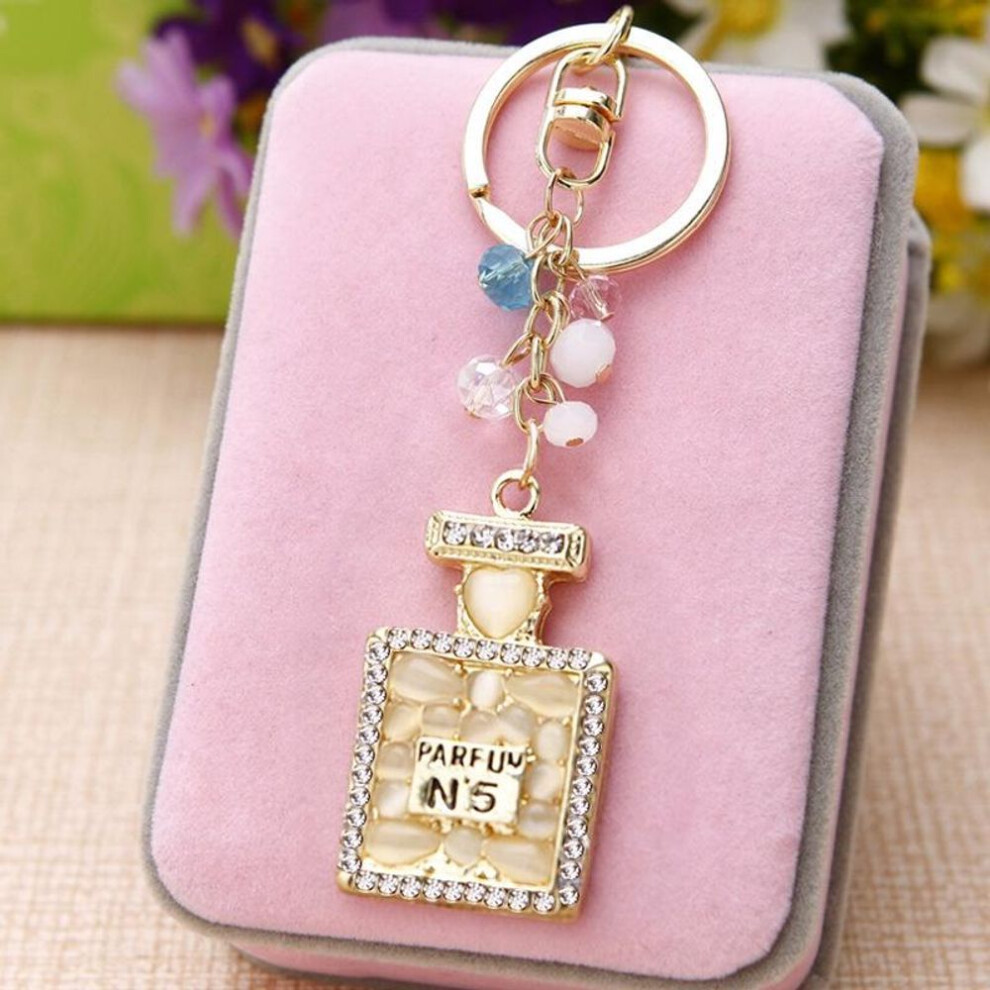 (Other, A) Lovely Water Diamond Perfume Bottle Car Key Buckle Women Bag Pendant Key Chain