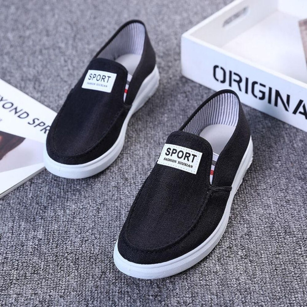 (black, 40) Old Beijing Men&apos;s Cloth Shoes Shoes Non-slip Wear-resistant Denim Low-top Sneakers Canvas Men&apos;s Shoes