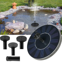 (black) Watering Solar Power Fountain Pool Floating Water Pump Solar Panel Garden Plants Courtyard Scenery