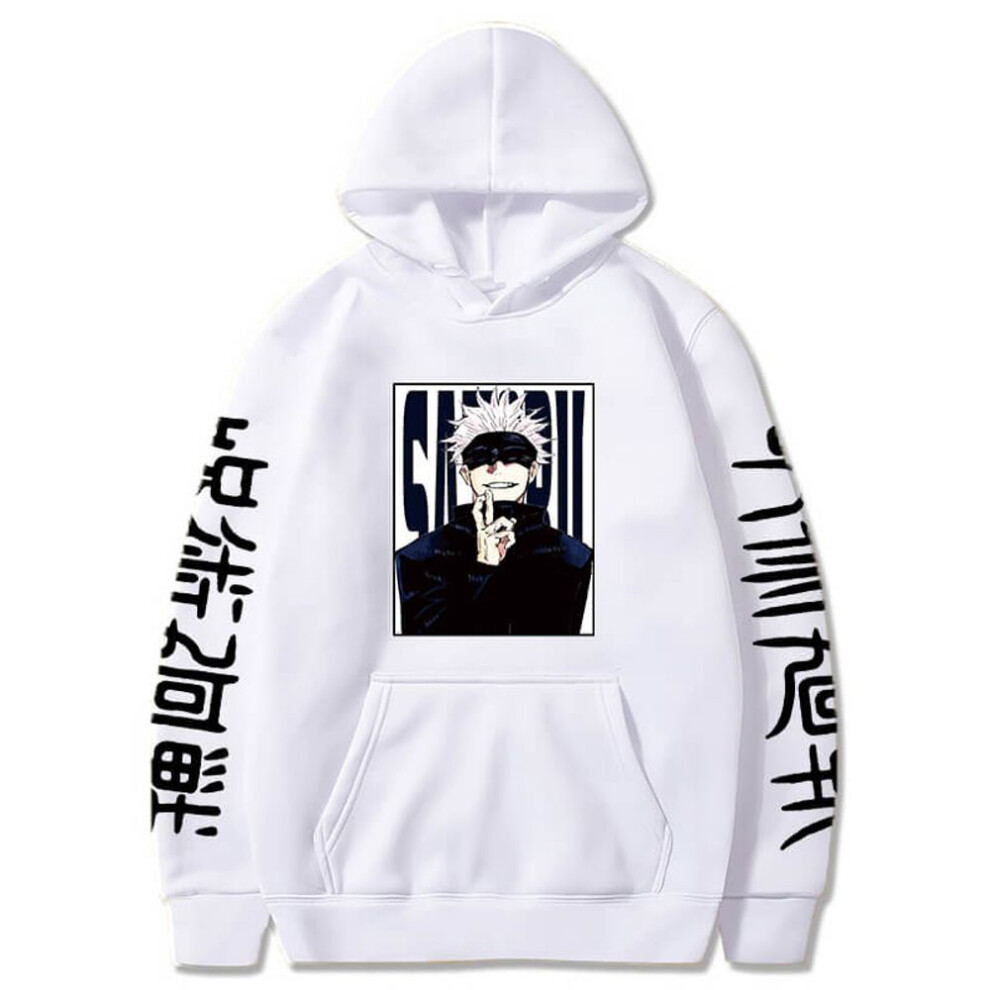 (white, 4XL) Jujutsu Kaisen Hoodies Anime Harajuku Satoru Gojo Graphic Men Women Sweatshirts Pullovers Casual Long Sleeves Streetwear Tops