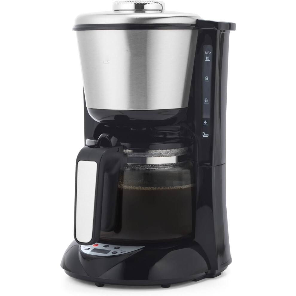 (Digital Filter Coffee Machine) 1.25L, Keep Warm Function, Strength Control, Digital Display, Programmable Timer, Auto Shut-Off, Water Level Indicator, Measuring Spoon