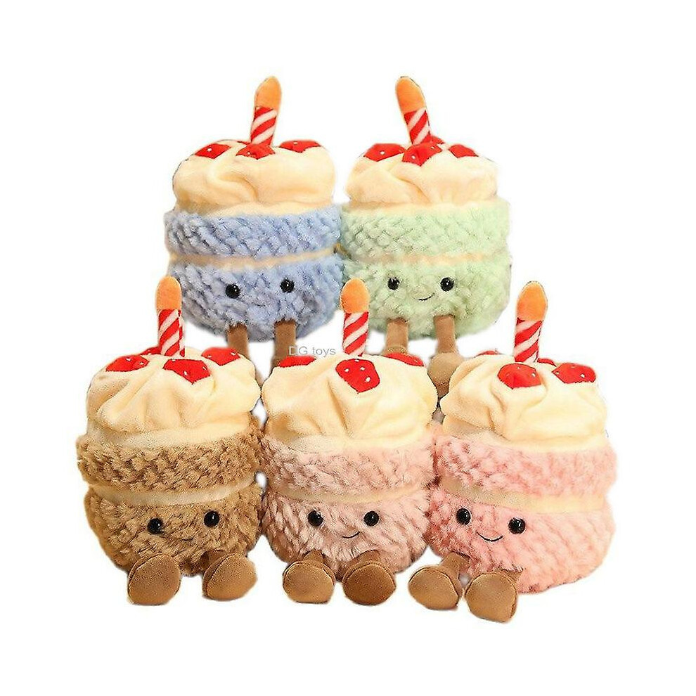 (pink cake 10cm) 1pc Adorable Soft Birthday Cake With Candles Fruit Strawberry Cupcake Shape Plushie Baby Cuddly Toys Cute Muffines Dolls Kids-image-OPC-PG2GRMH-NEW