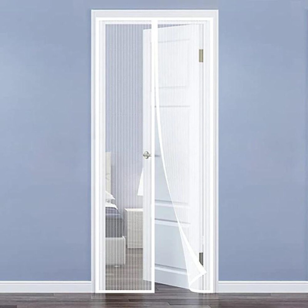 (white, 90*210cm) Tool-free Magnetic Door Curtain Net Summer Anti Bug Fly Door Curtains Mesh Automatic Closing Door Screen Mesh Kitchen Screen