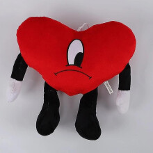 Un Verano Sin Ti Bad Bunny Plush Toy Un Verano Sinti Bad Bunny Heart Plushie Red Heat Open Hand Soft Stuffed Pillow Gifts