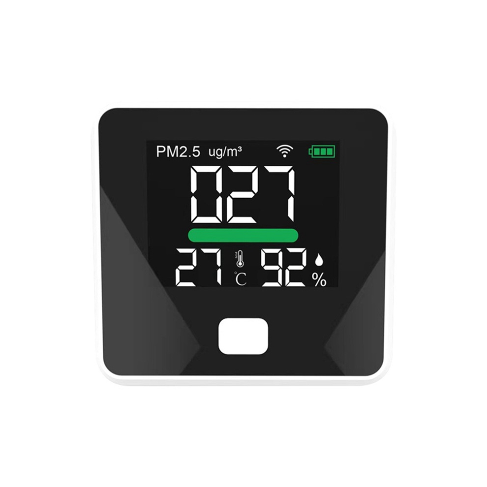 Medidor De Calidad Del Aire Wifi Tuya, Comprobador De Temperatura Y Humedad PM2.5, Pantalla Led PortáTil Para El Hogar Y La Oficina-image
