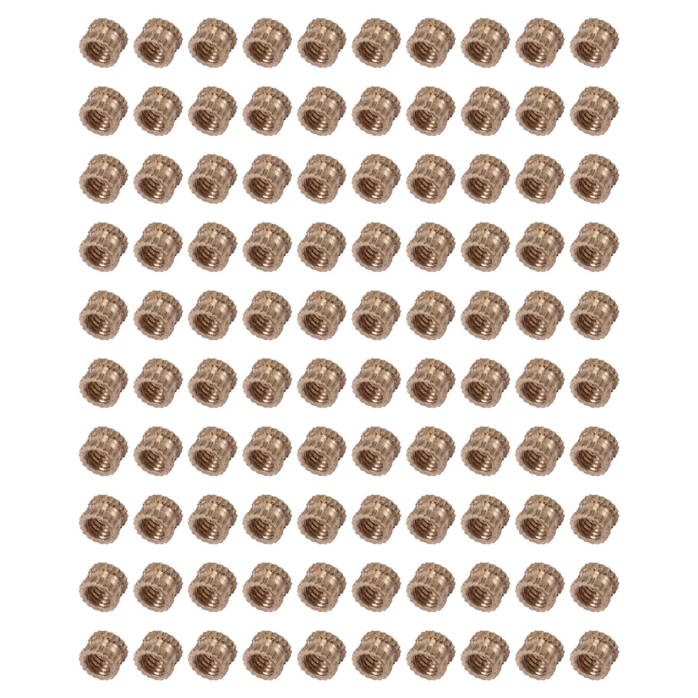 M3 X 3Mm Thread Brass Knurled Threaded Insert Embedment Nuts 100Pcs 4762215992032