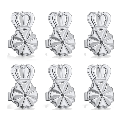 3-Pairs Earring Backs,Earring Backs Lifter(Silver)