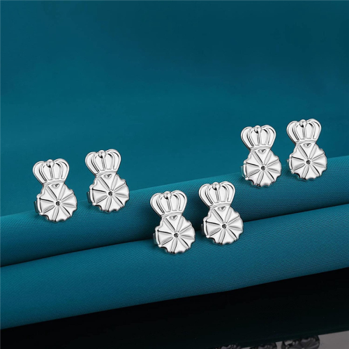 3-Pairs Earring Backs,Earring Backs Lifter(Silver) 2