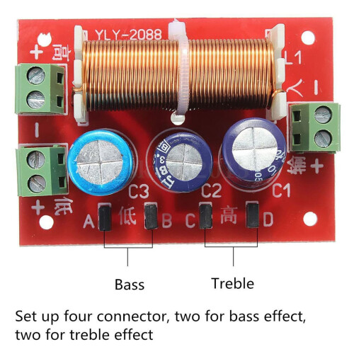 400W Crossover 2 Way High-Low 4-16 Ohm Frequency Divider for Speaker 2