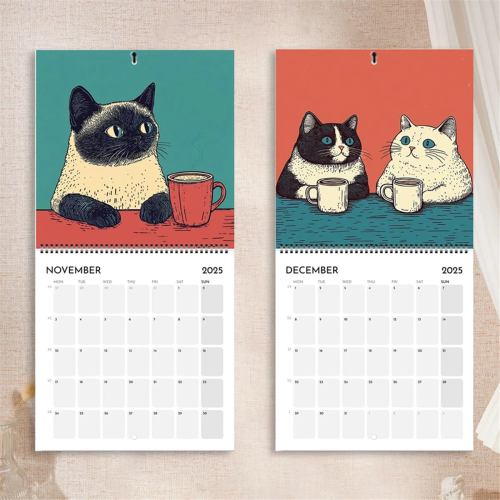 Woedende kattenkalender 2026, kattenkalender 2026 met boze katten, boze kattenkalender, grappige wandkalender, Angry Cat kalender 2026, maandplanner voor kattenliefhebbers