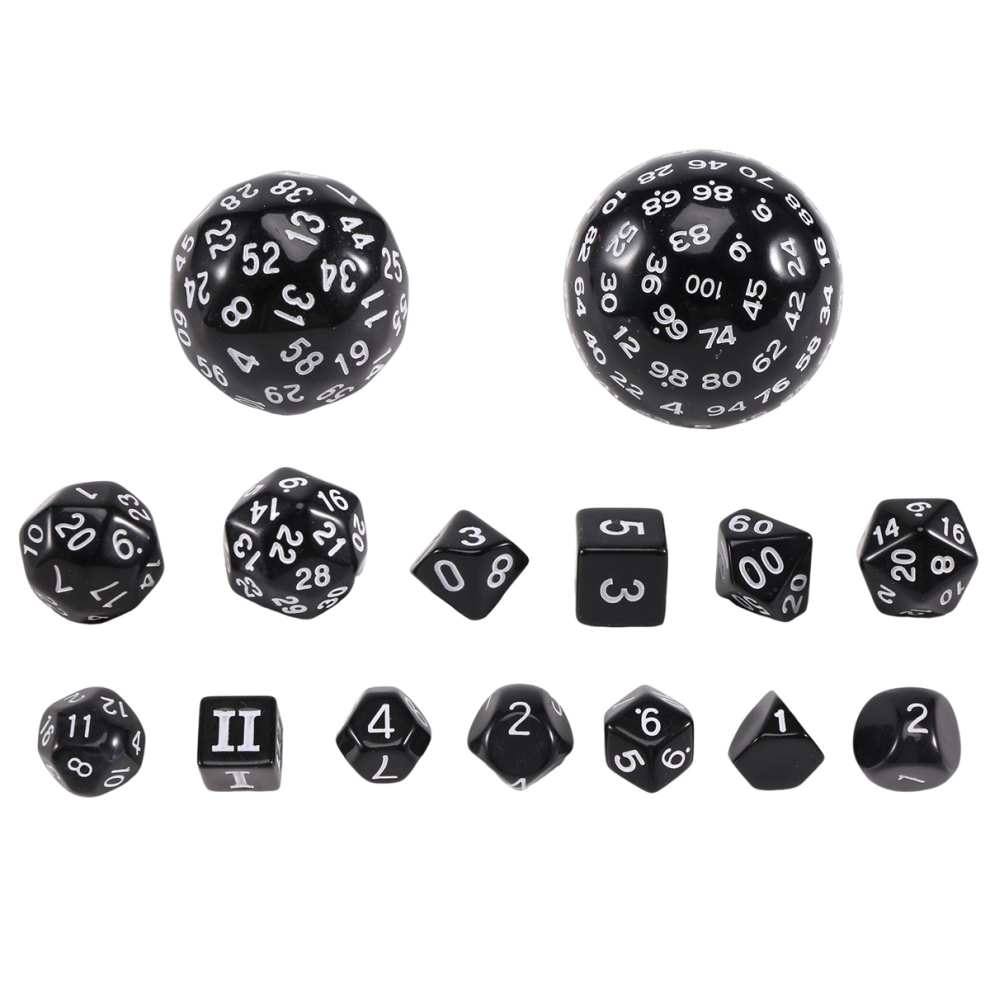 Set Completo Di Dadi Poliedrici Dnd Da 15 Pezzi, Set Di Dadi Sferici D3-D100, Set Di Dadi Da 100 Lati Per Giochi Di Ruolo Da Tavolo-image