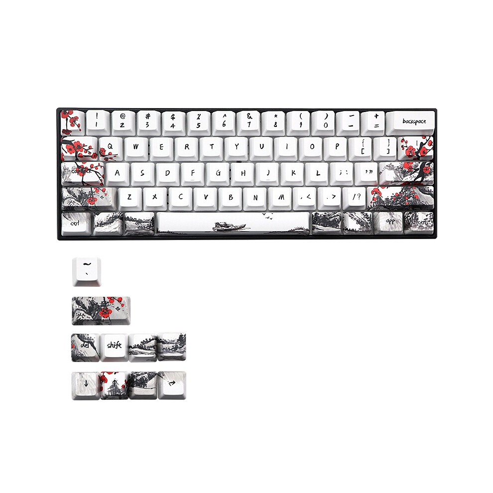 Nieuwigheid Allover Dye Subbed Plum Blossom 71 Key Profile Keycap Voor GH60 RK61 ALT61 Anne PRO2 GK61 GK64 Dz60 Keycaps, Vs-image