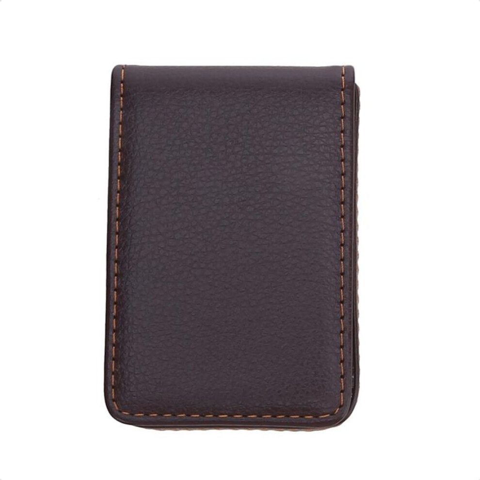 (brown, One Size) Business Card Holder Men&apos;s Card Id Holders Magnetic Suction Card Box Mini Wallet Male Credit Card Holder