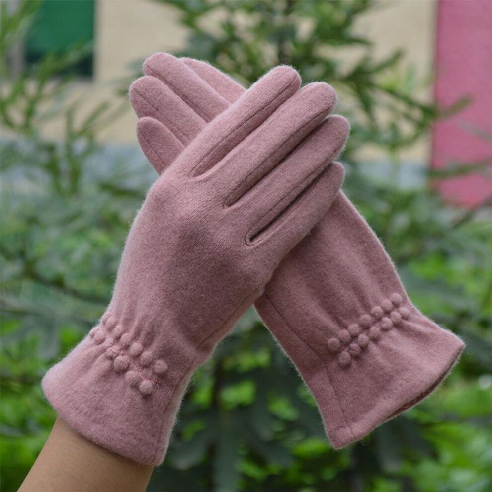 (pink, One size) Wool Cashmere Gloves Women&apos;s Warm Touch Touch Screen Winter Casual