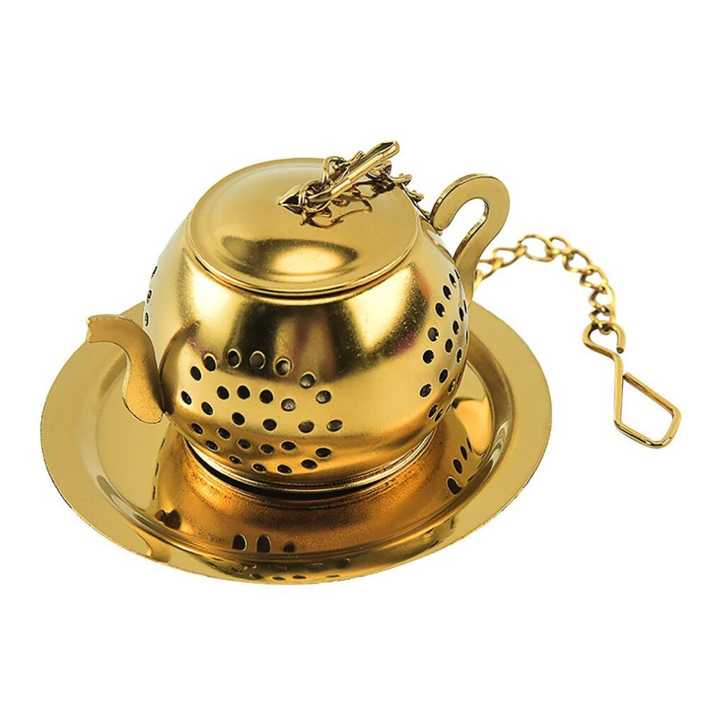 (gold) Loose Leaf Tea Infuser,reusable Stainless Steel Tea Ball,fine Mesh Tea Strainer