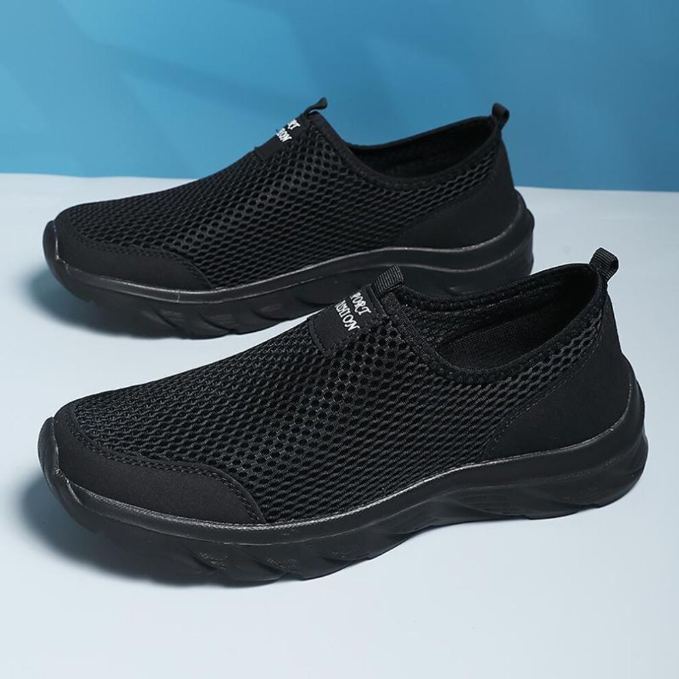 (black, 41) TUINANLE Summer Mesh Men Shoes Lightweight Sneakers Men Fashion Casual Walking Shoes Breathable Loafers