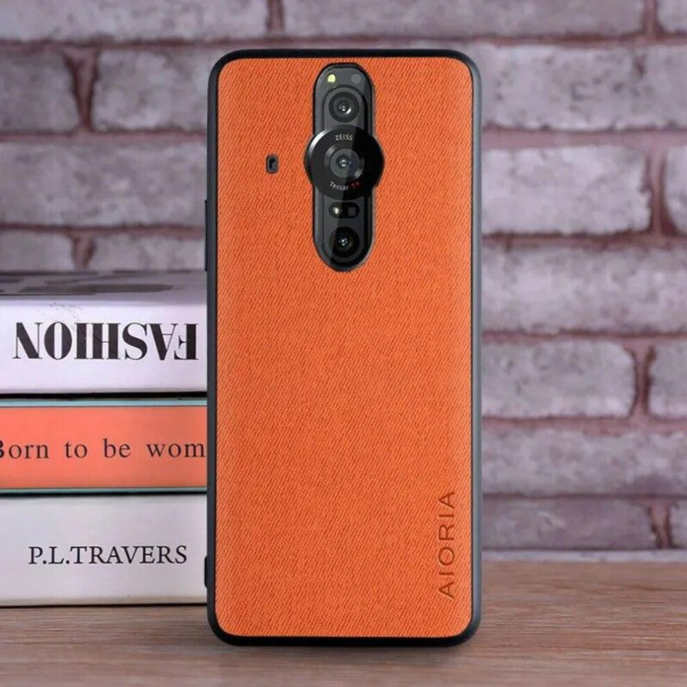 (orange, sony xperia pro i) Case for Sony Xperia Pro I Pro-I 1 coque Luxury textile Leather skin soft phone cover for sony xperia pro i case funda capa