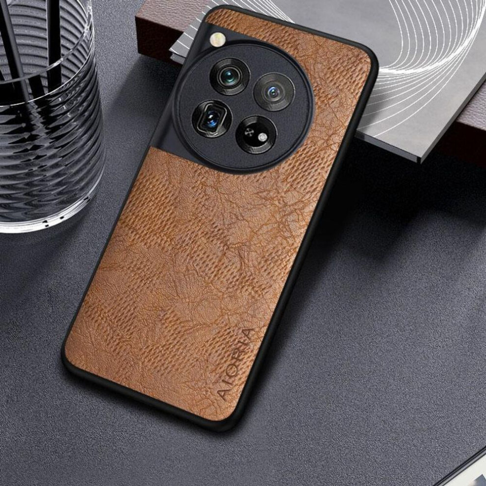 (, Oneplus 12) Case For Oneplus 12R 12 5G Business Wind Cortex Pattern Leather Cover For Oneplus 12 12R Case Brown 8116572340214