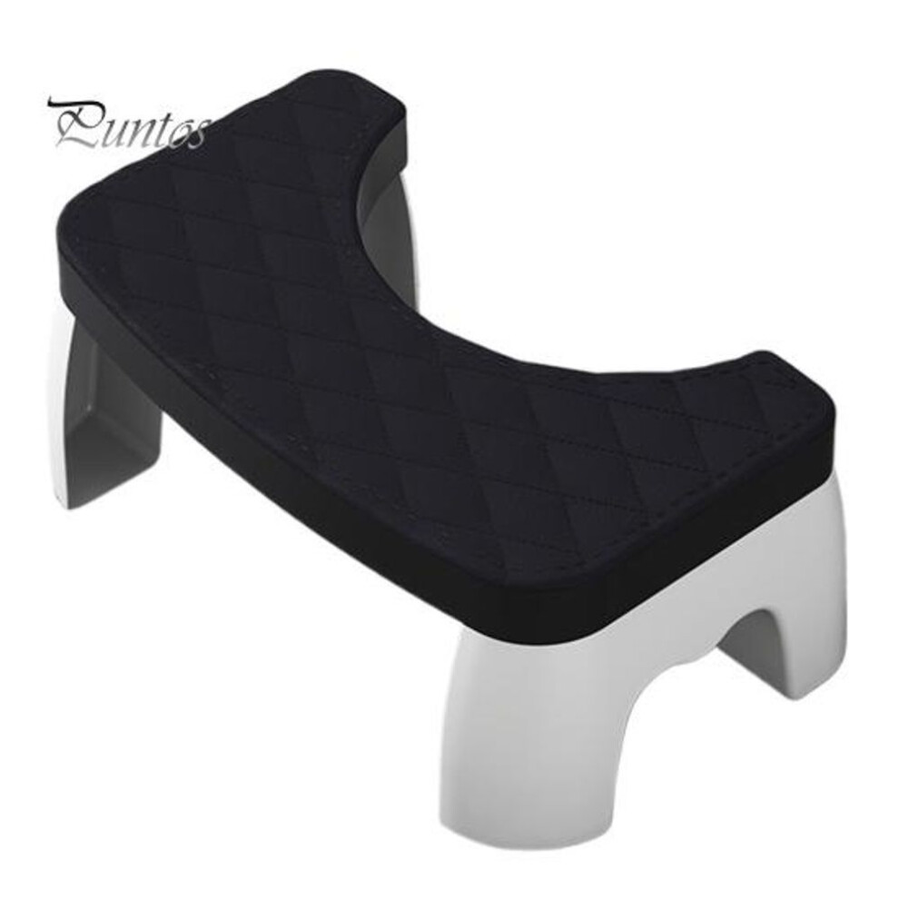 (black) Toilet Potty Stool 7 Inch Heavy Duty Easy Healthy Bowel Movements Relieve Hemorrhoids Constipation Ergonomic Toilet Stool