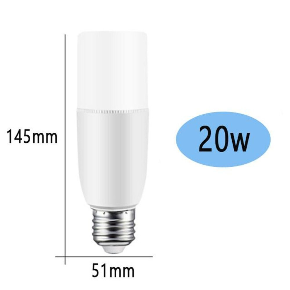 (white, E27 20W) Cylinder LED Bulb Lamp Light E27 220V 5W 10W 15W 20W High Brightness Spotlight
