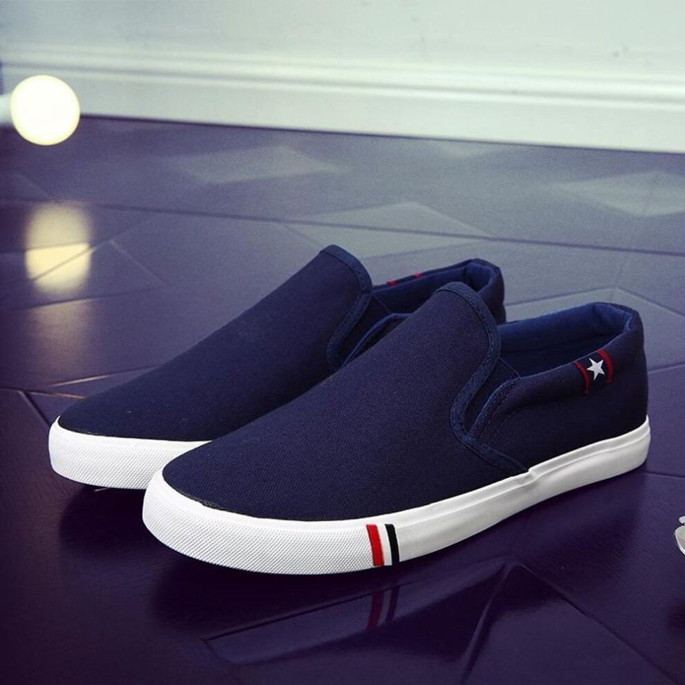 (blue, 44) 35-47 Men/women Casual Canvas Shoes Wear-resistant Flat Shoes