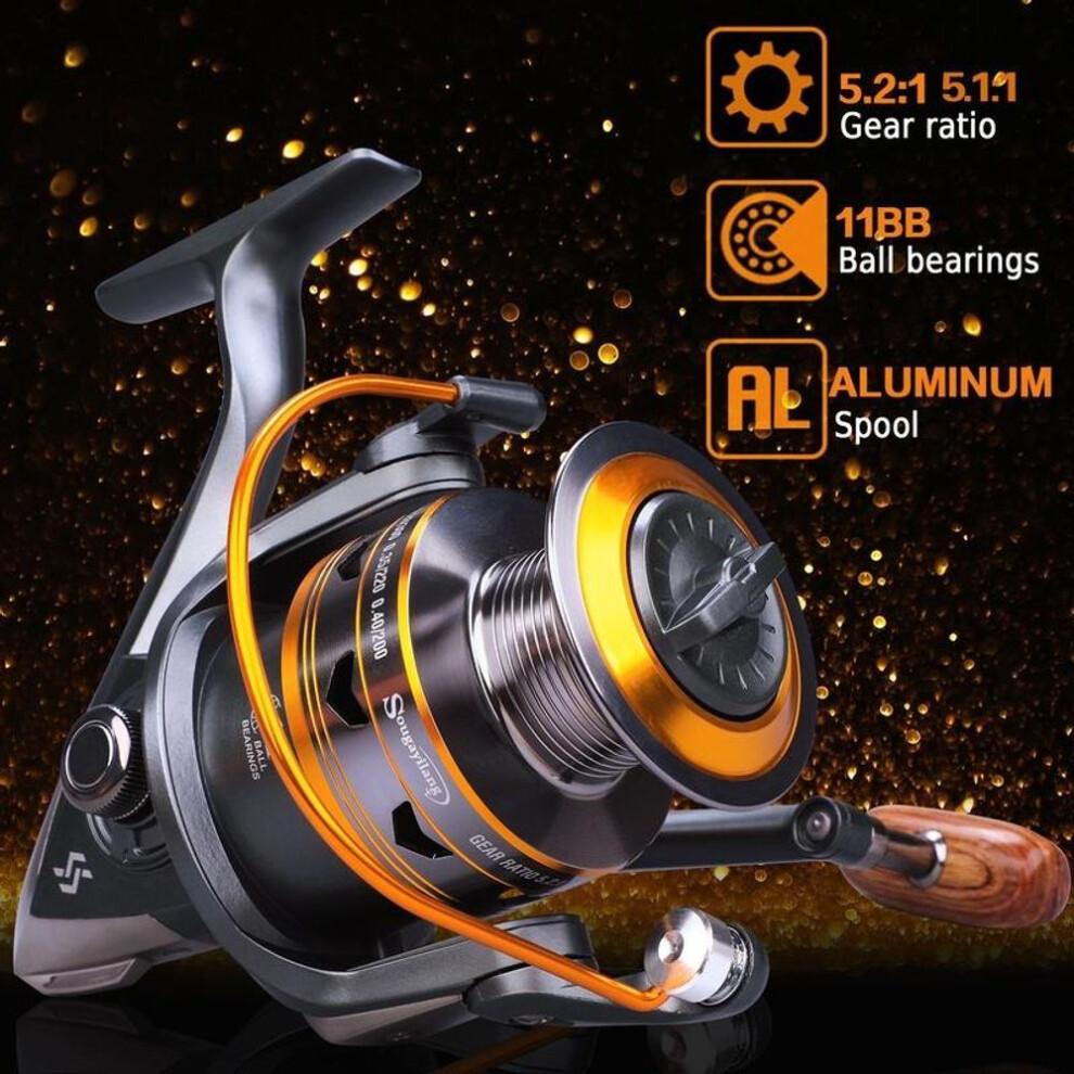 (3000) Sougayilang Left Right Hand Spinning Fishing Reel With Aluminum Spool 11bb 1000/2000/3000/4000/5000/6000 Series