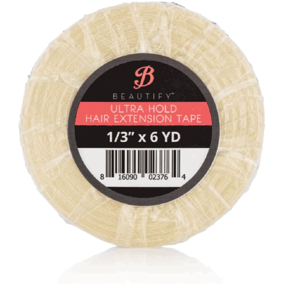 Walker Tape Co Beautify Ultra Hold Double Sided Hair Tape Roll -1/3" X 6 Yds White,Clear