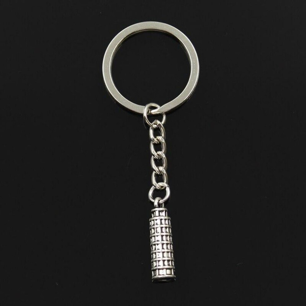 (Other) Fashion 30mm Key Ring Metal Key Chain Keychain Jewelry Antique Bronze   Leaning Tower Of Pisa Italy 25x7mm Pendant