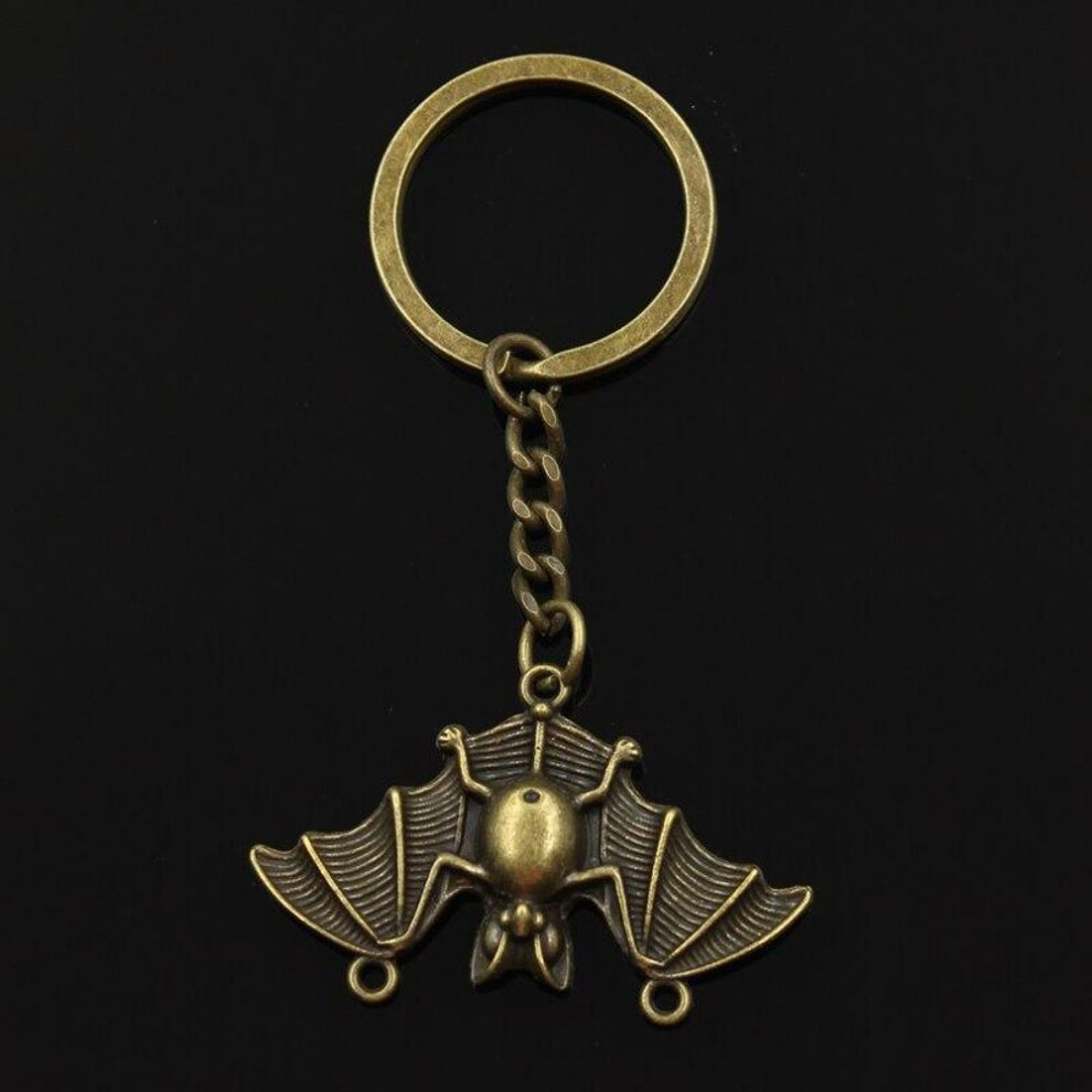 (Other) Fashion 30mm Key Ring Metal Key Chain Keychain Jewelry Antique Bronze   Plated Bat Vampire Dracula 29x47mm Pendant