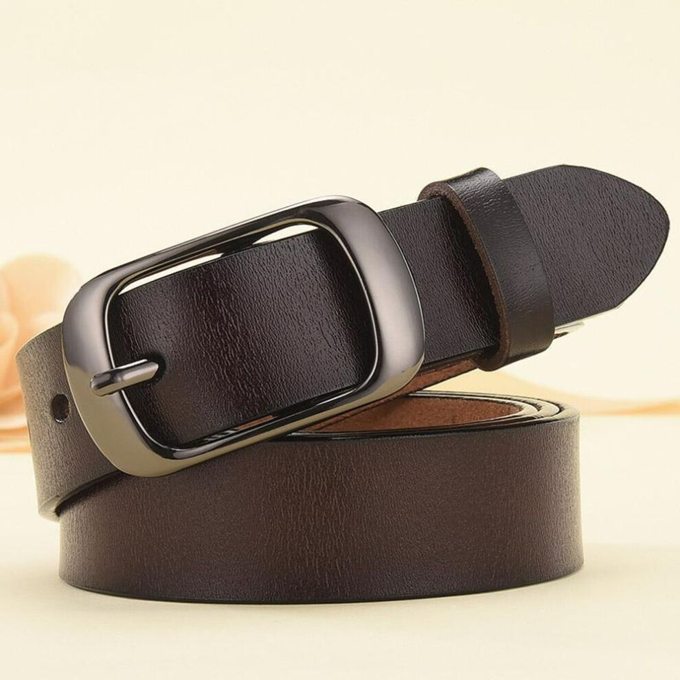 (coffee, 105cm) Dinisiton New Women Genuine Leather Belt For Female Strap Casual All-match Ladies Adjustable Belts Designer High Quality Brand