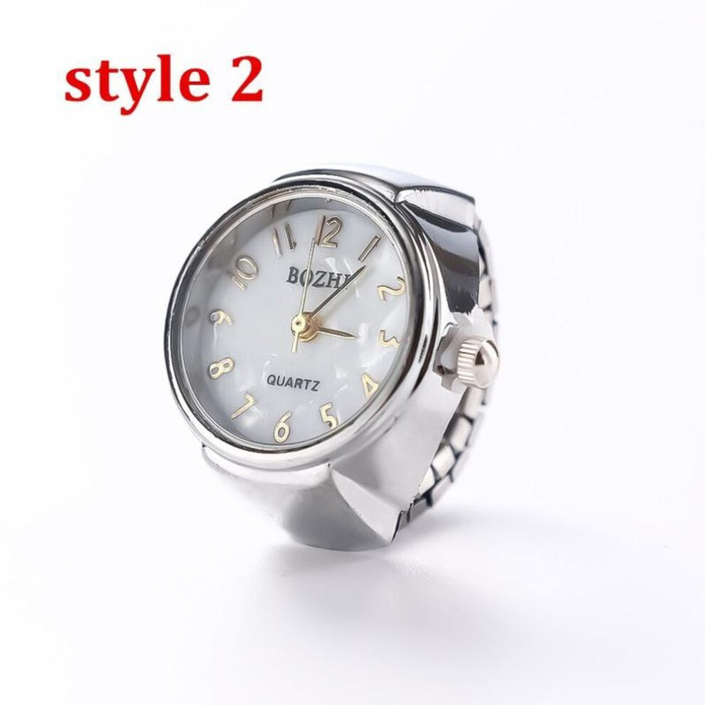(style 2) Retro Punk Quartz Finger Watch Ring For Women Men Couple Rings Digital Watches Elastic Stretchy Finger Band Rings Clock