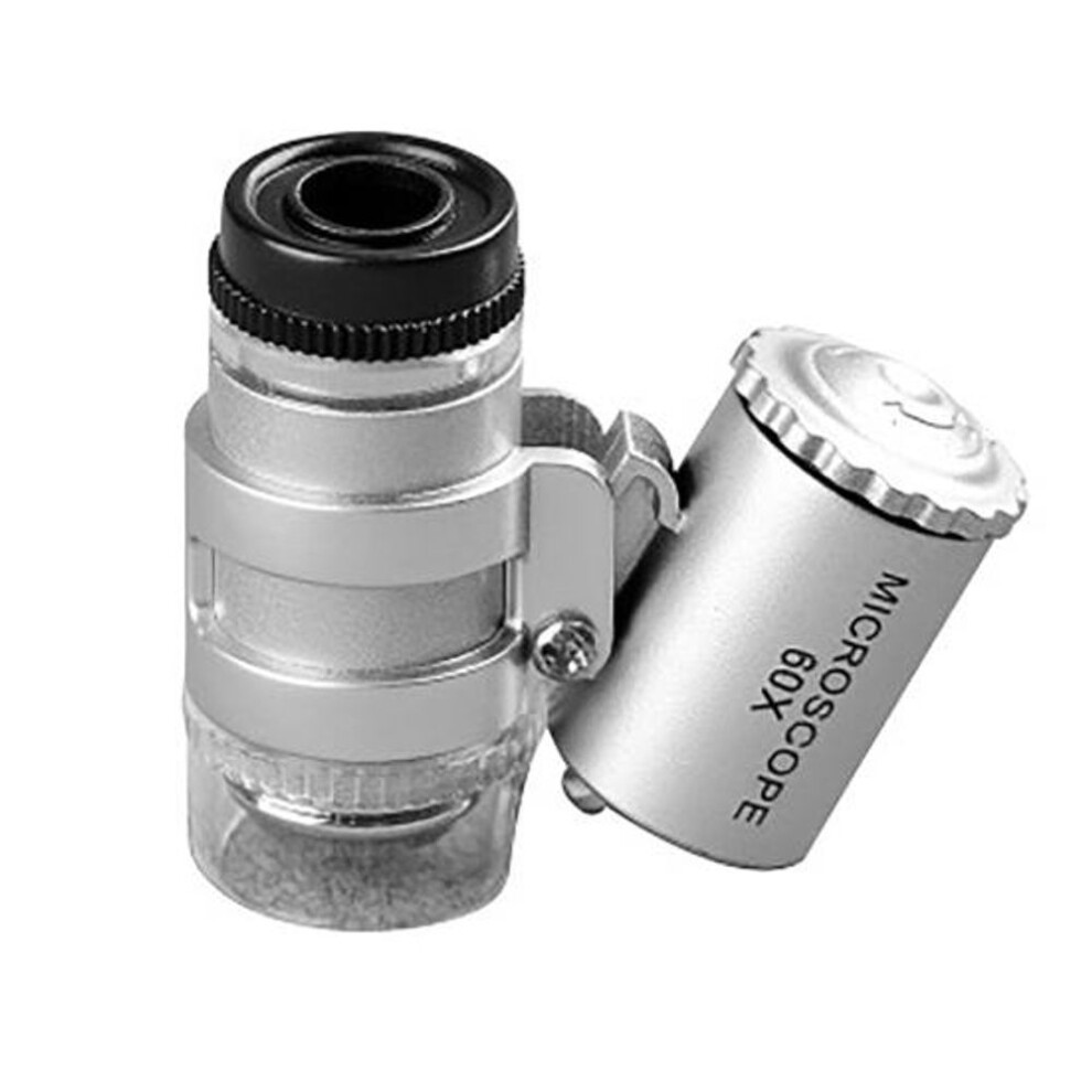 Beileshi Portable 60X Microscope LED Lamp Magnifier Pocket Magnifying Glass