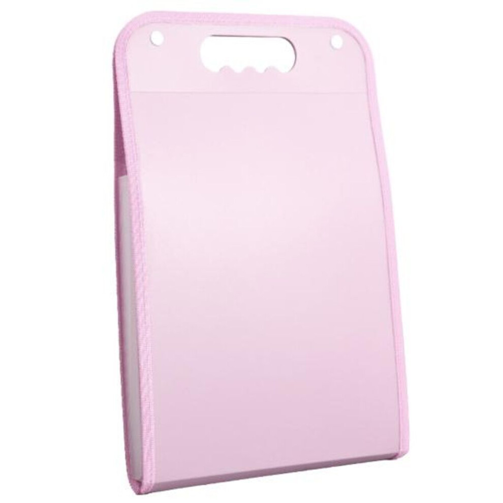 (pink) File Folder Multi-pages 12 Pockets Vertical Multifunctional Portable Examination Paper Document Accordion File Organizer School Supplies