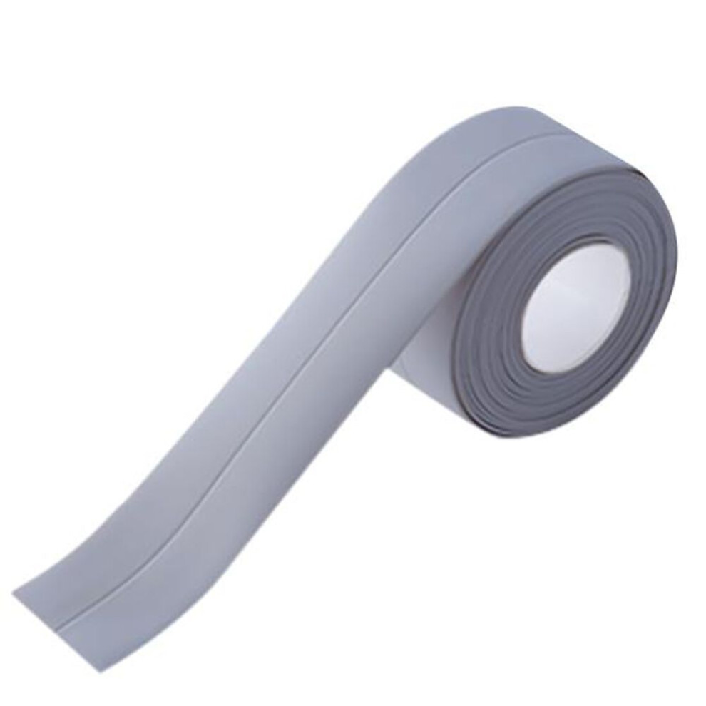 (grey) 3.2m Solid Color Moisture-proof Caulk Strip Tape Good Stickiness Pvc Self Adhesive Sealing Strip Tape Bathroom