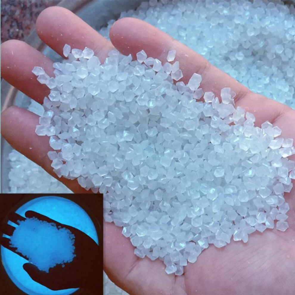 (white) 1000pcs Luminous Sand Glow In Dark Stone Pebble Garden Yard Outdoor Path Lawn Decoration Fish Tank Aquarium Home DIY Decor 3-5mm