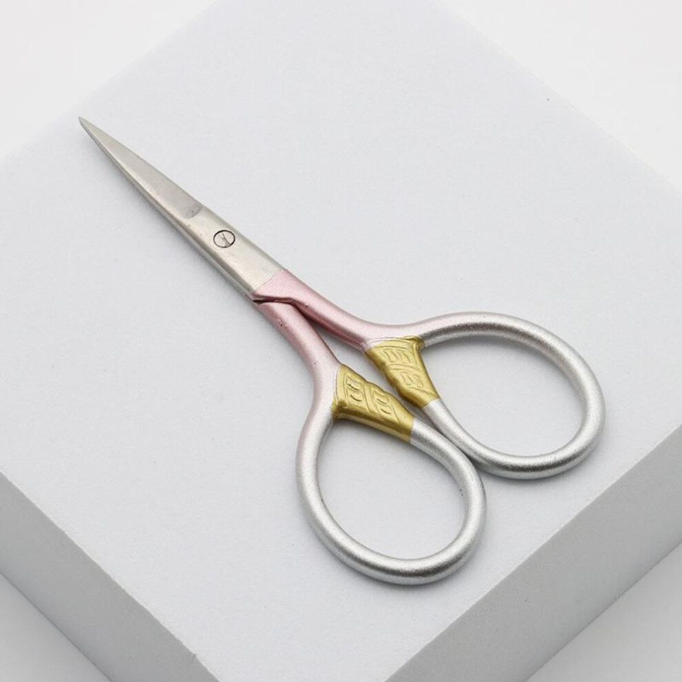 (pink) Stainless Steel Sewing Needlework Scissors Household Embroidery Thread Shears Cutter Handicraft Tools Tailor Scissors