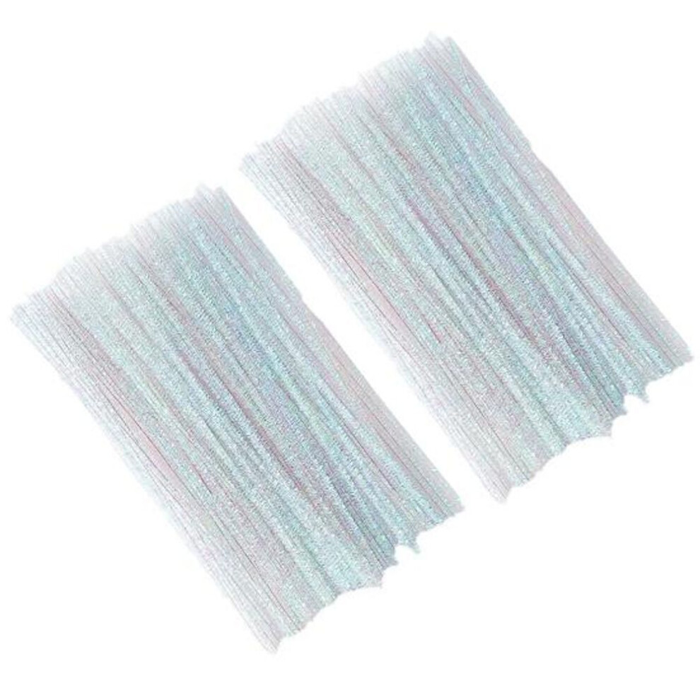 (B) 2 Bundles 30cm Pipe Cleaner Glitter Colorful Diy Art Craft Flexible Preschool Education Children Chenille Stem Educational Toys Birthday Gift